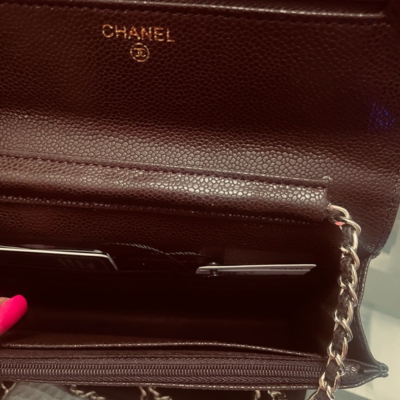 🔥🔥 Chanel Merlot wine Quilted Crossbody Bag Wallet on chain Vegan leather - Picture 5 of 7